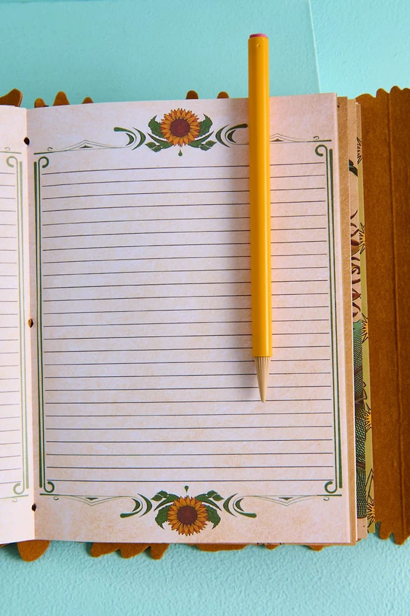 Yellow Sunflower Faux Leather Journal
