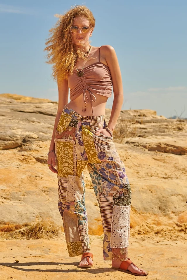 Light Assorted Floral Patchwork Pants