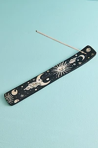 Black Sun and Moon Flat Incense Burner