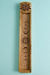 Lotus Moon Phase Wood Incense Burner