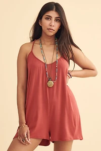 Berry Red Market Romper