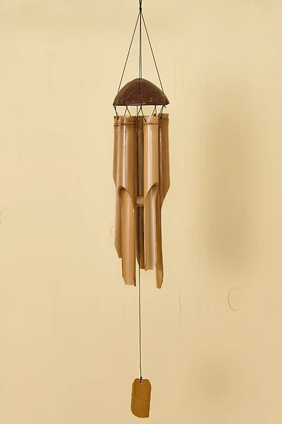 Natural Coconut Top Bamboo Windchime