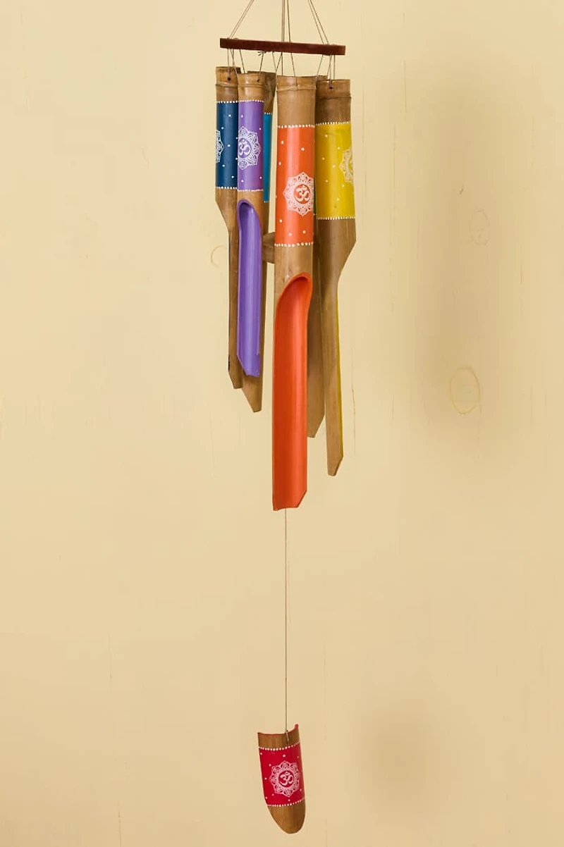 Natural Rainbow Chakra Bamboo Windchime