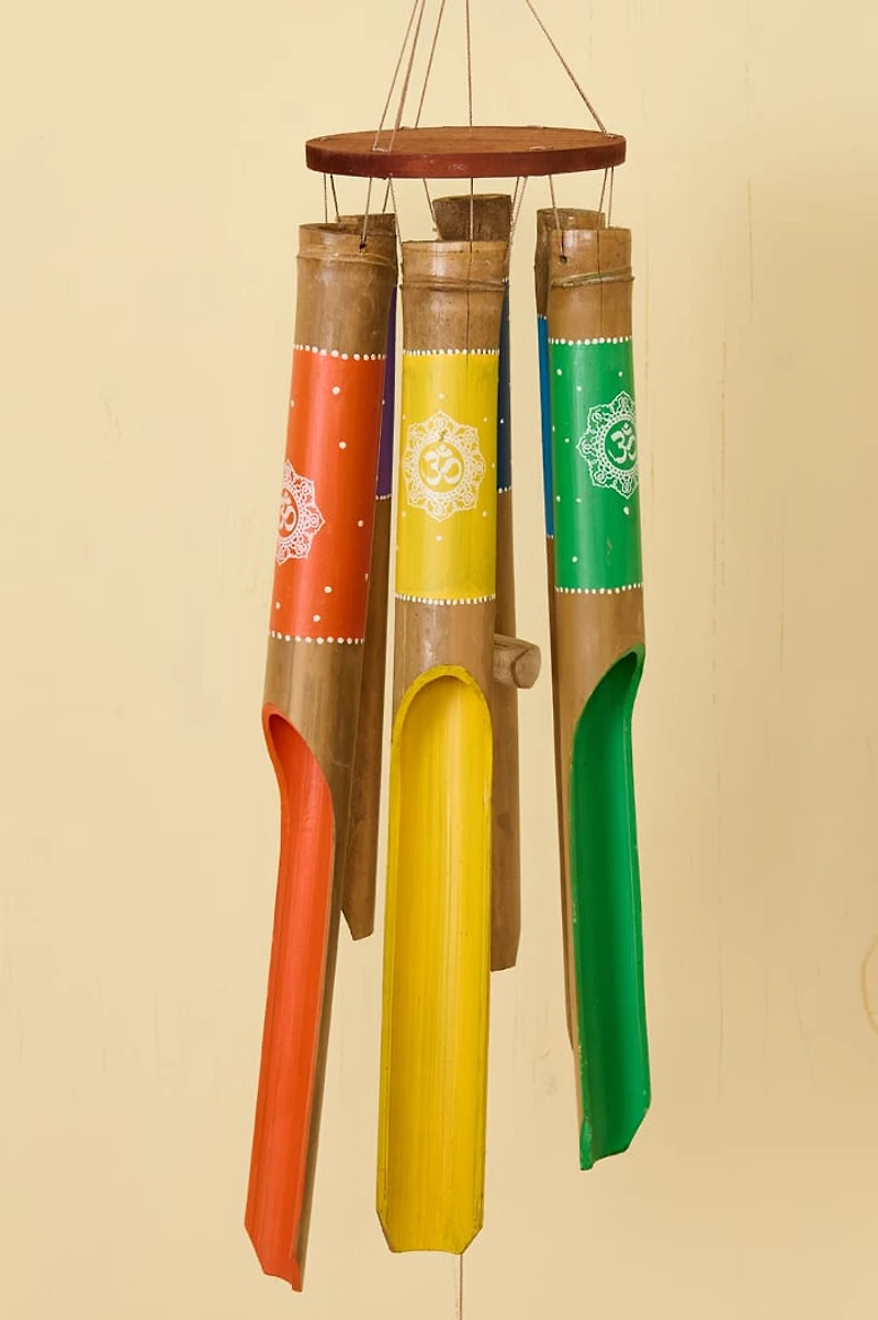 Natural Rainbow Chakra Bamboo Windchime