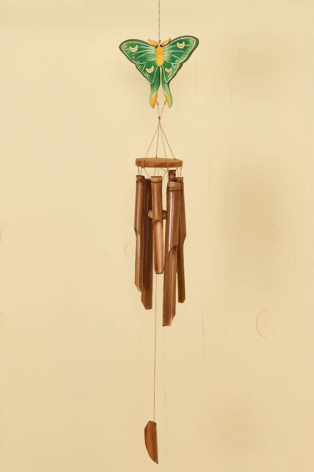 Green Moon Moth Bamboo Windchime