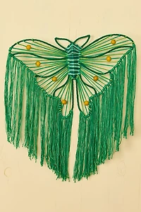 Green Moth Macrame Wall Plaque