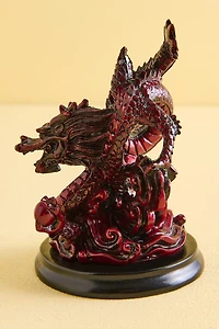 Wisdom Red Resin Dragon Figurine