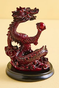 Prosperity Red Resin Dragon Figurine