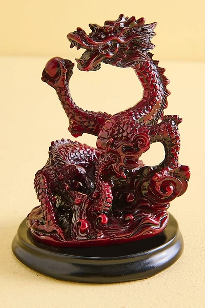 Prosperity Red Resin Dragon Figurine