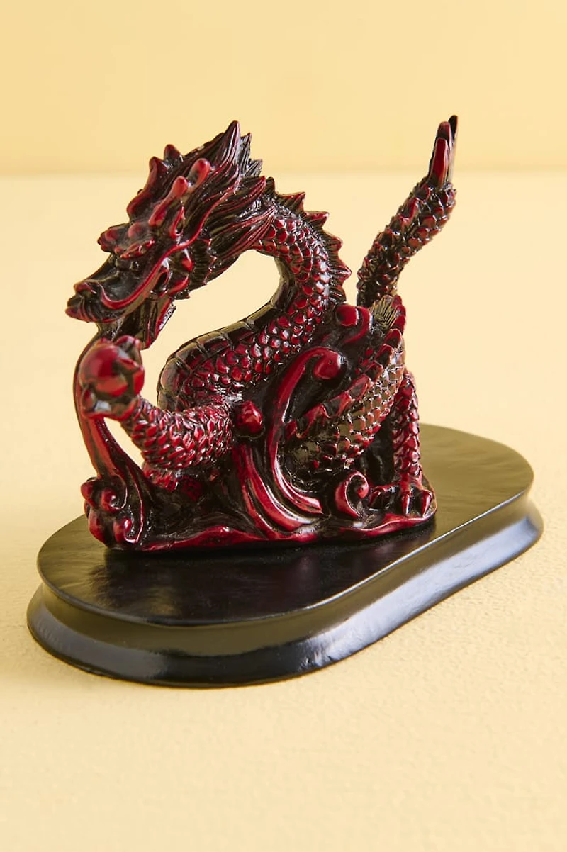 Courage Red Resin Dragon Figurine