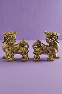 Gold Resin Pixiu Figurine Set