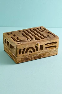 Open Geometric Wooden Storage Box