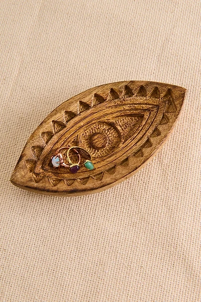 Evil Eye Wooden Catch All Dish