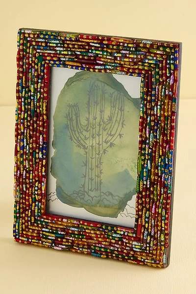 Handcrafted Assorted Bangle Bead Photo Frame