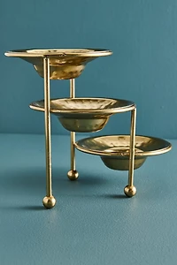 Gold Three-Tiered Stacked Catch All Dish
