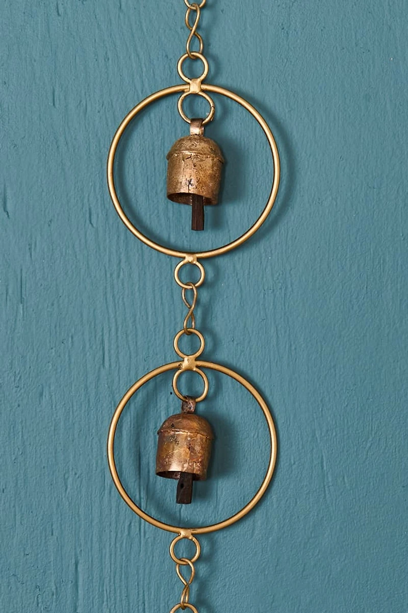 Mixed Metal Circle Bell Mobile