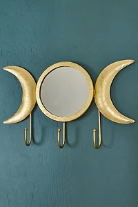 Metal Moon Phase Mirror Wall Hook