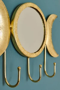 Metal Moon Phase Mirror Wall Hook