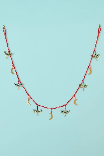 Red Moonlit Dragonfly Garland