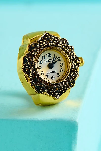 Gold Boho Mandala Watch Ring