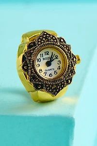 Gold Boho Mandala Watch Ring