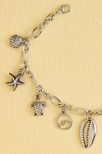 Silver Chunky Sea Charms Anklet