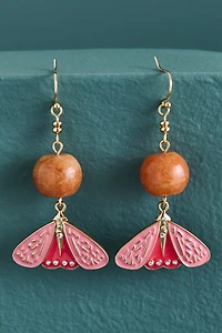Pink Moth Earrings