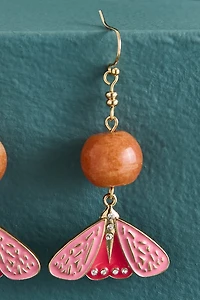 Pink Moth Earrings