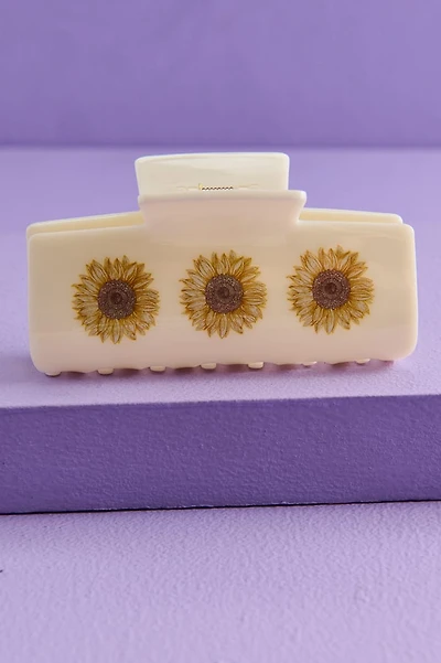 Cream Sunflower Claw Clip