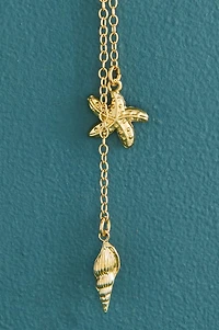 Gold Seashell Dangling Charm Claw Clip