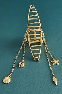 Gold Seashell Dangling Charm Claw Clip