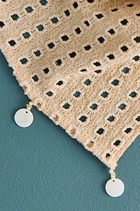 Tan Faux Shell Eyelet Bandana Hair Scarf