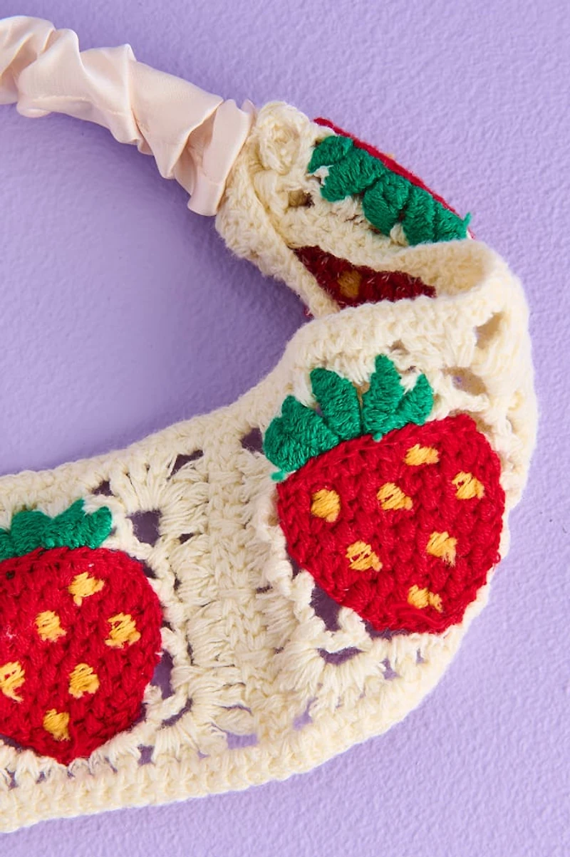 Red Strawberry Crochet Headband
