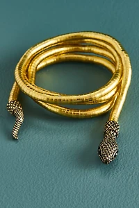 Gold Serpent Adjustable Wrap Bracelet
