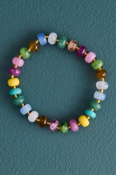 White Jade Multi Bead Stretch Bracelet