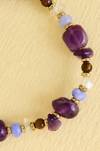 Amethyst and Stones Stretch Bracelet