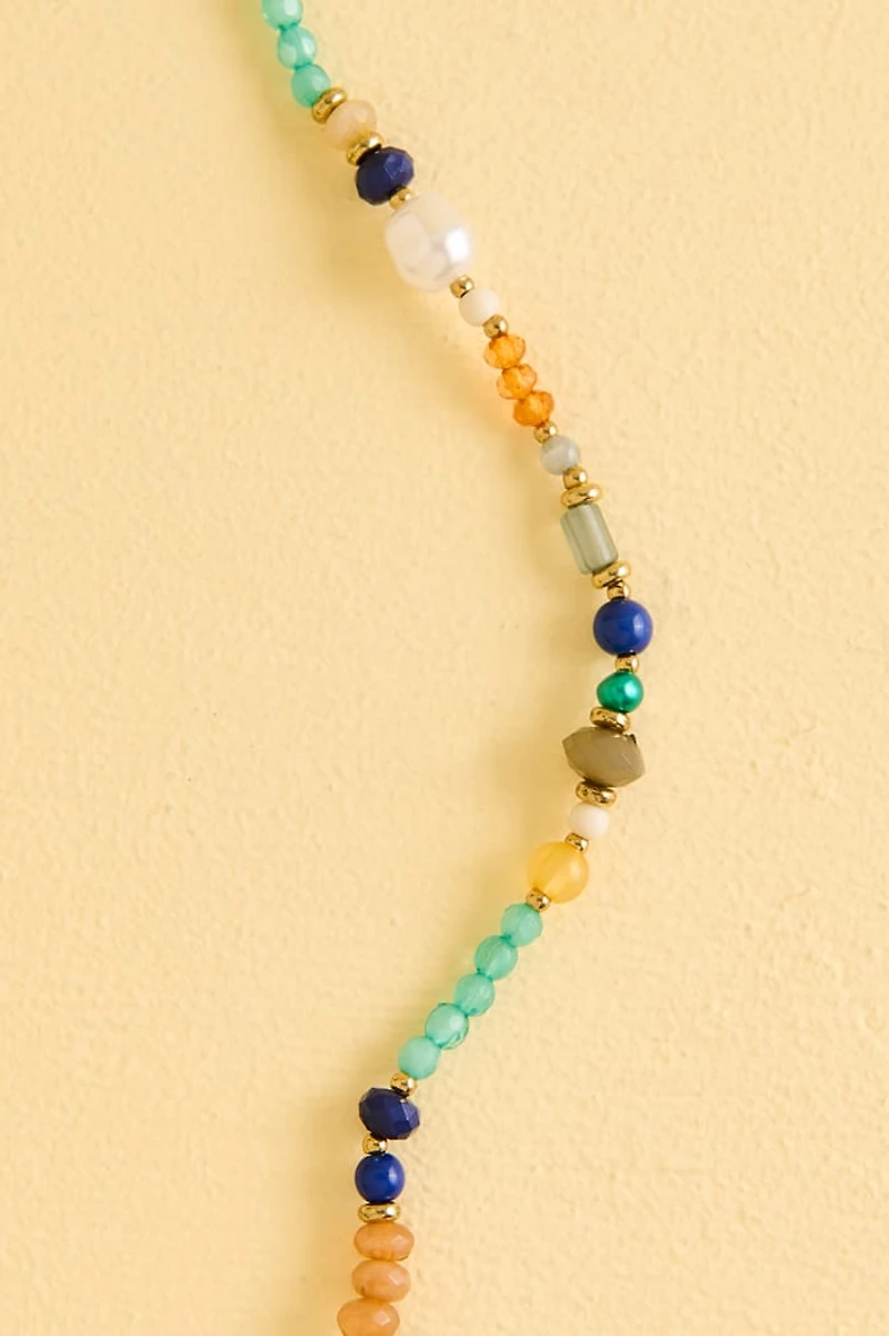 Labradorite and Aventurine Mini Beaded Necklace