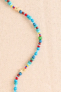 Long Summer Sky Beaded Necklace