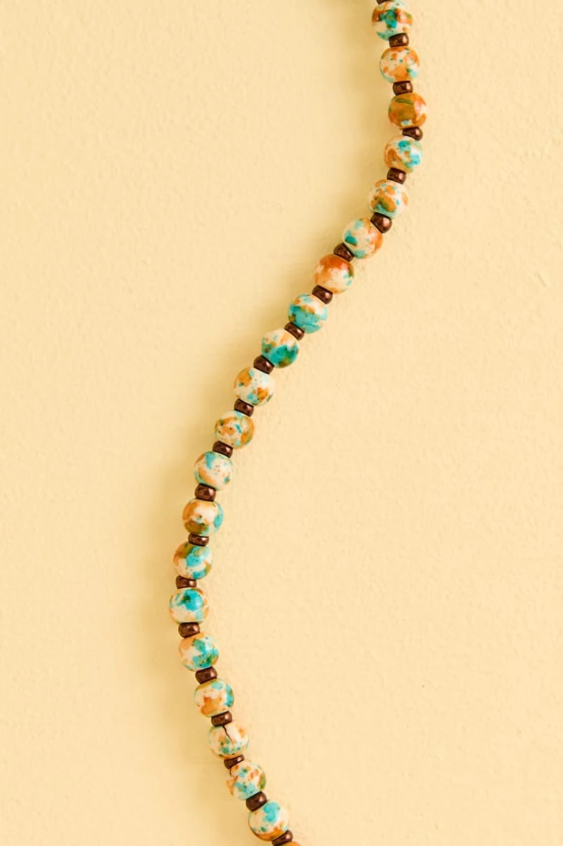 Swirl Mini Glass Elongated Necklace