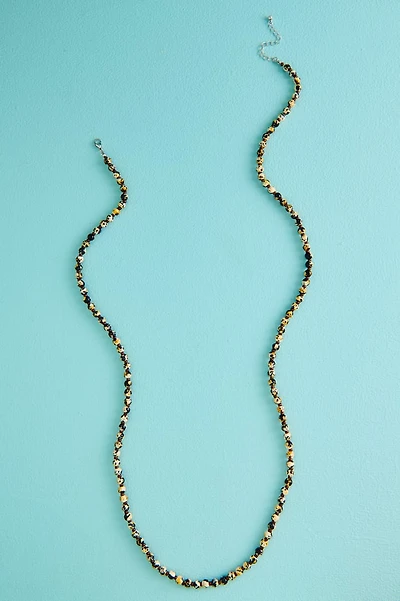 Black Swirl Mini Glass Elongated Necklace