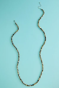 Black Swirl Mini Glass Elongated Necklace