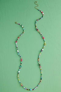 Rainbow Evil Eye Boho Mini Beaded Necklace