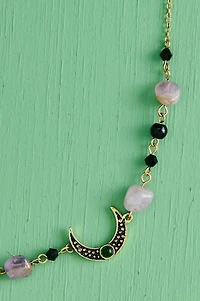 Amethyst Gold Starry Moon Necklace