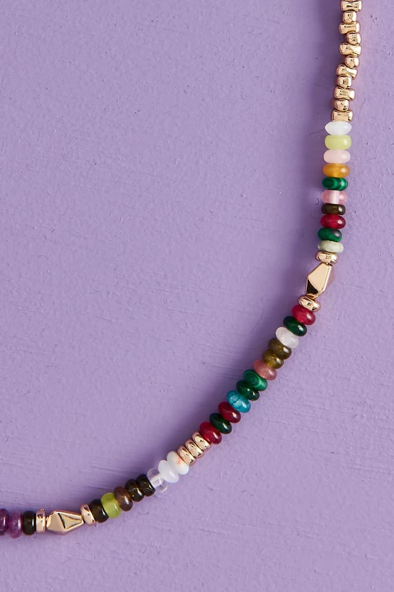 Multi Stone Boho Mini Chip Necklace