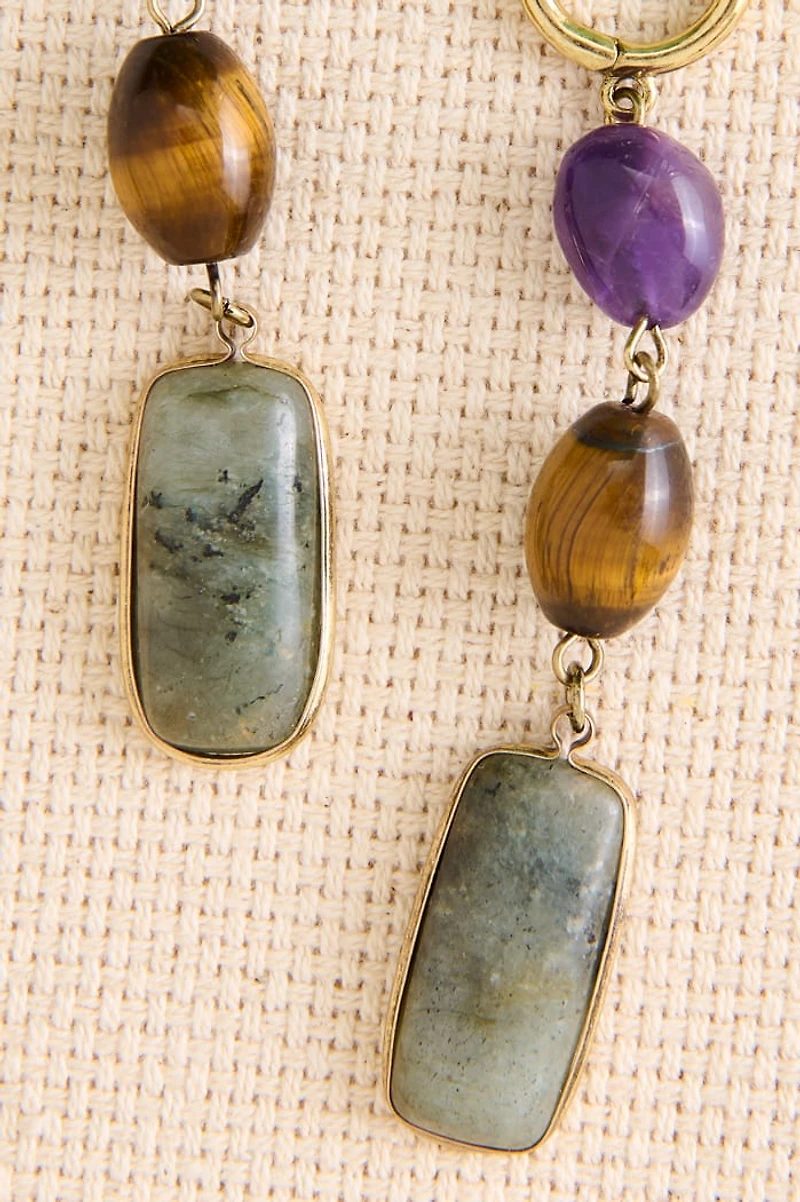Labradorite Trio Drop Earrings