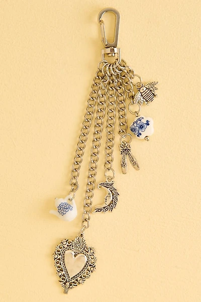 Silver Ceramic Teatime Coquette Bag Charm
