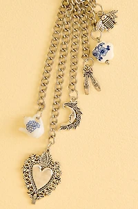 Silver Ceramic Teatime Coquette Bag Charm
