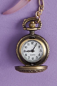 Rose Quartz Antique Pocket Watch Bag Charm