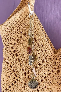 Rose Quartz Antique Pocket Watch Bag Charm