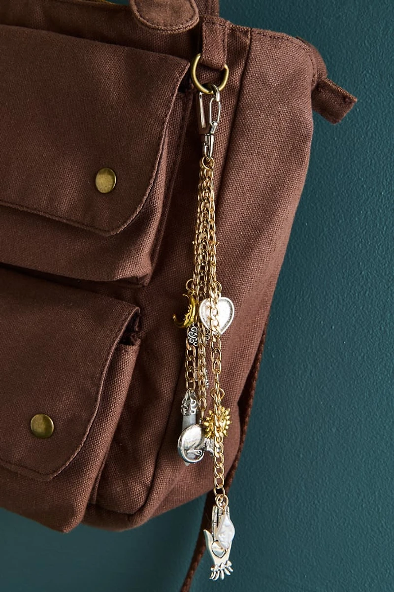 Mystic Kitty Dangling Chain Bag Charm